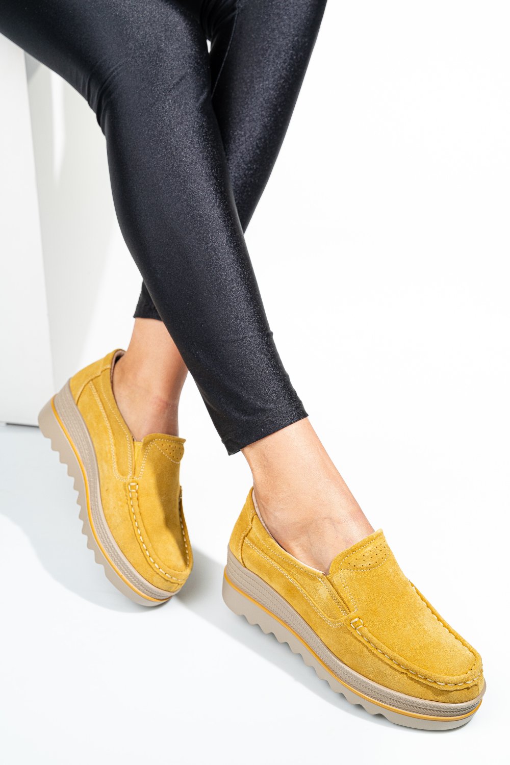 MOCASINI YELLOW  PIELE NATURALA INTOARSA 3SP088