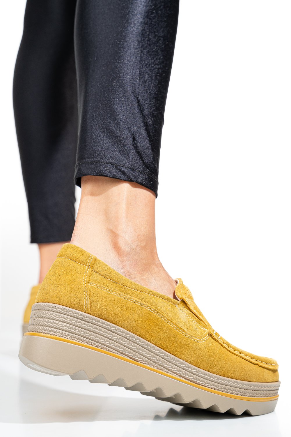 MOCASINI YELLOW  PIELE NATURALA INTOARSA 3SP088