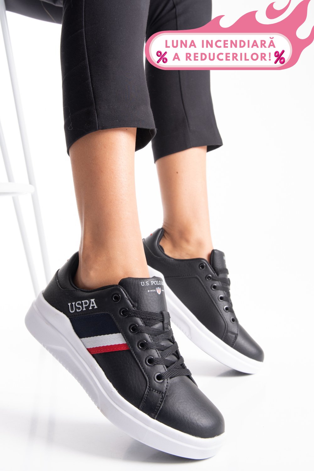 U.S. POLO ASSN, PANTOFI SPORT BLACK CML-9PR