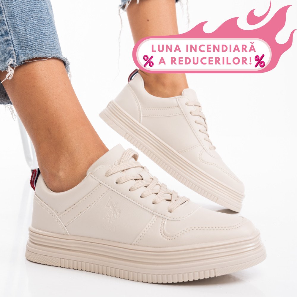 U.S. POLO ASSN, PANTOFI SPORT BEIGE SURI-1PR