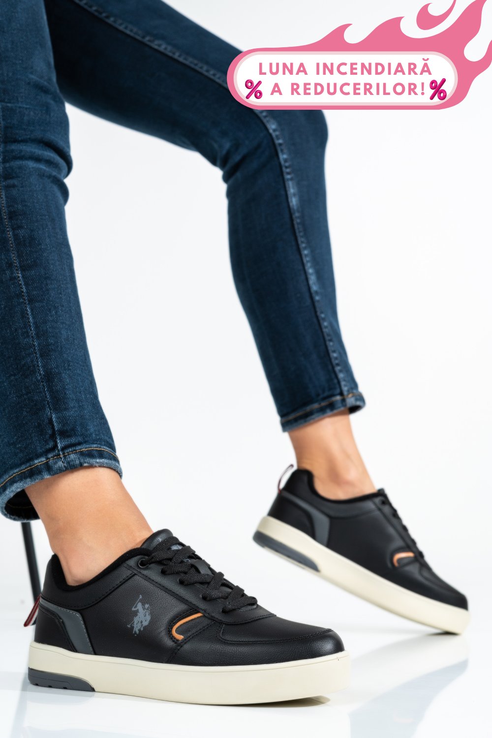 U.S. POLO ASSN, PANTOFI SPORT BLACK OKITA