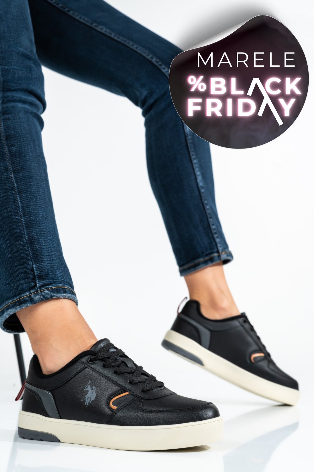 U.S. POLO ASSN, PANTOFI SPORT BLACK OKITA