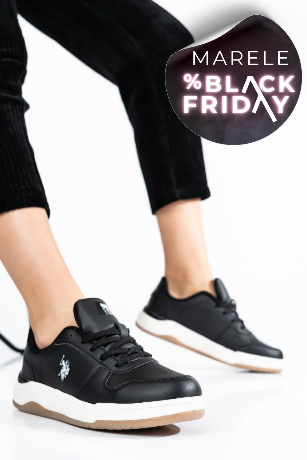 U.S. POLO ASSN, PANTOFI SPORT BLACK ZEUS