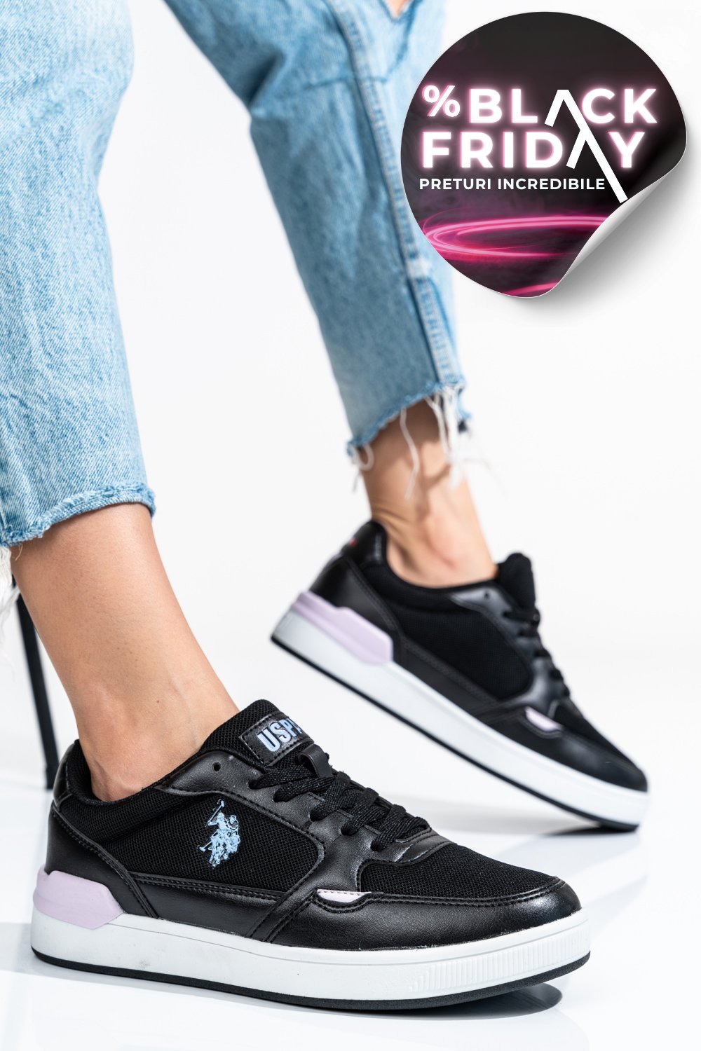 U.S. POLO ASSN, PANTOFI SPORT BLACK PARK