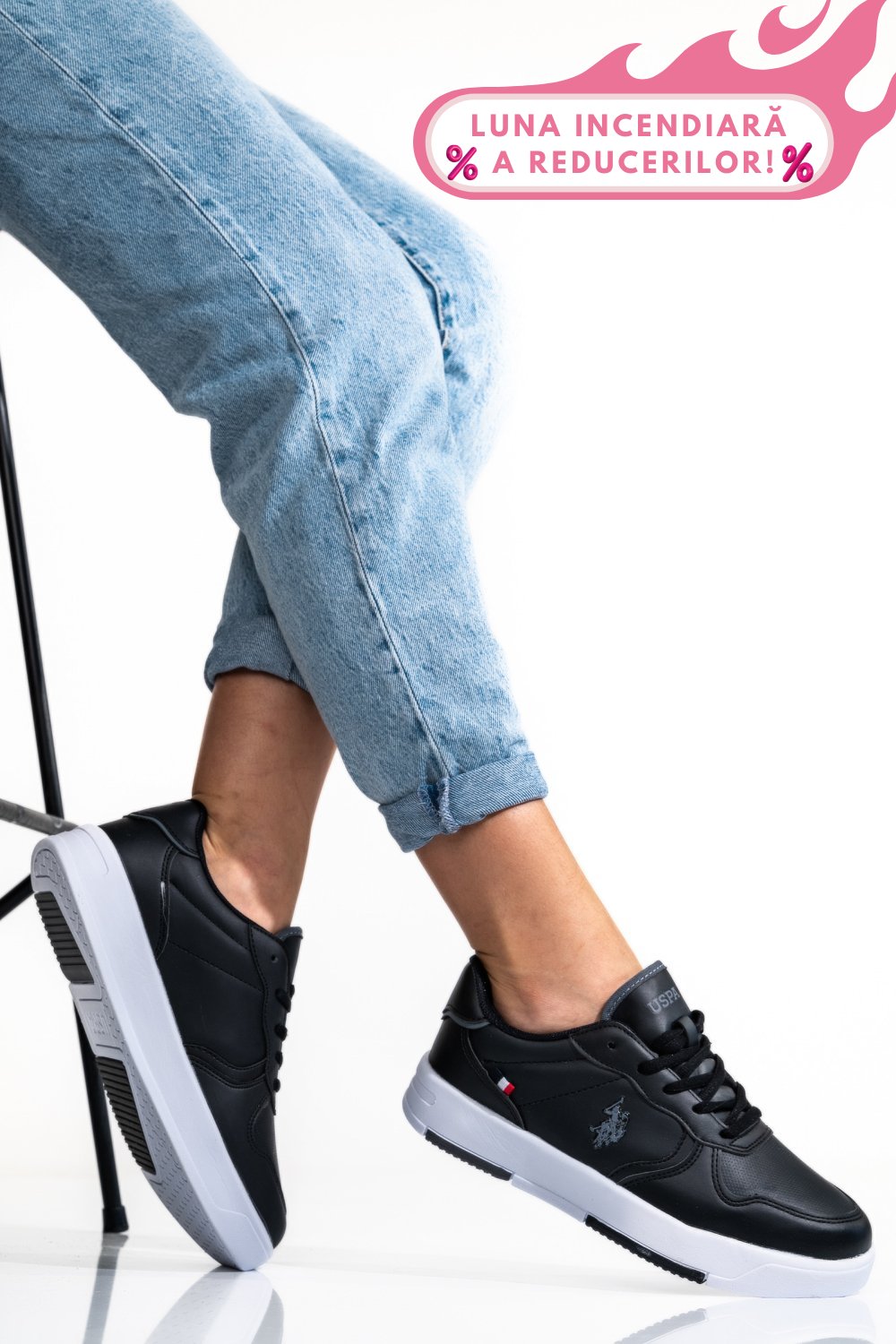 U.S. POLO ASSN, PANTOFI SPORT BLACK ANDREI