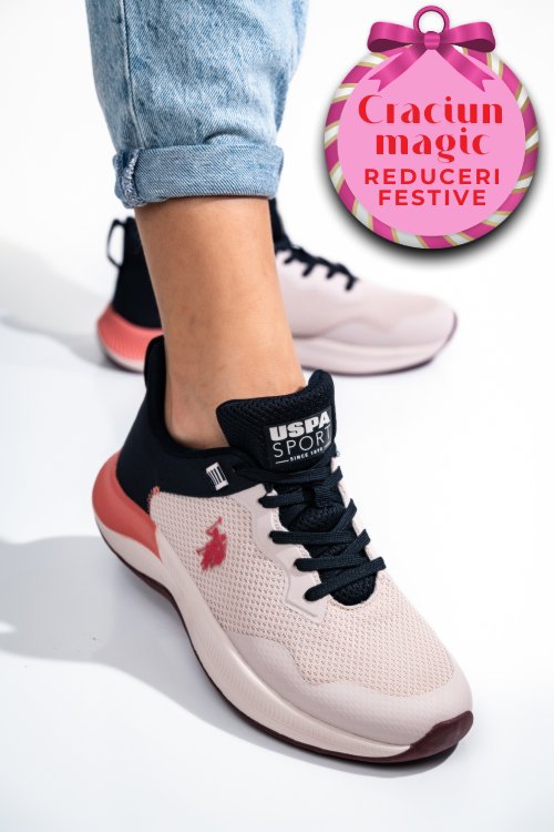 U.s. polo assn, pantofi sport pink florin