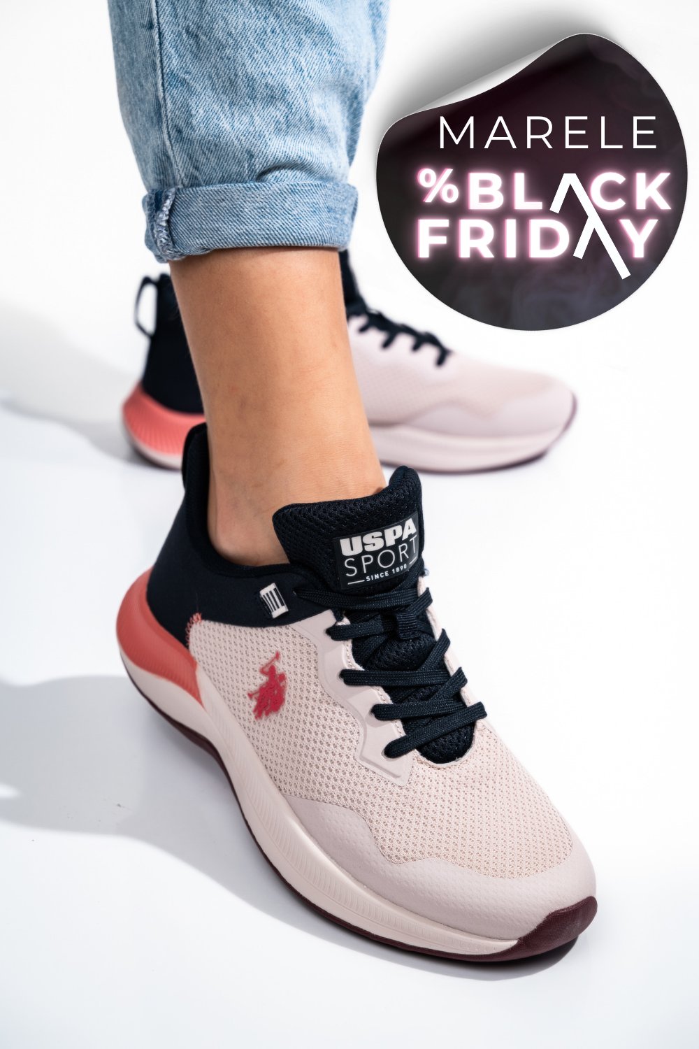 U.S. POLO ASSN, PANTOFI SPORT PINK FLORIN