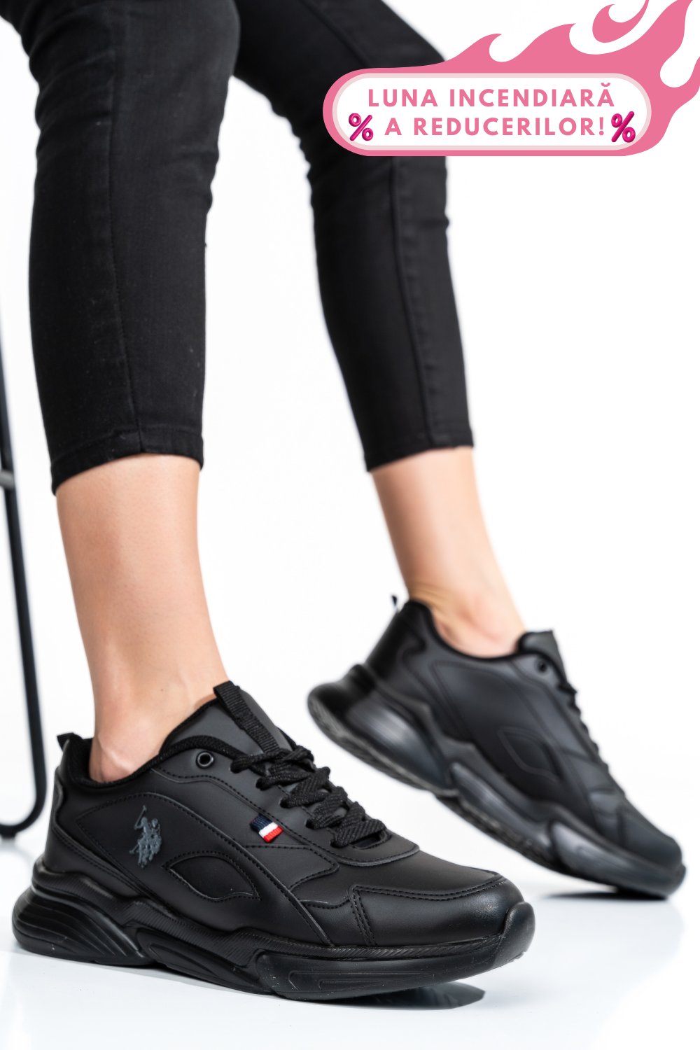 U.S. POLO ASSN, PANTOFI SPORT BLACK LEMON