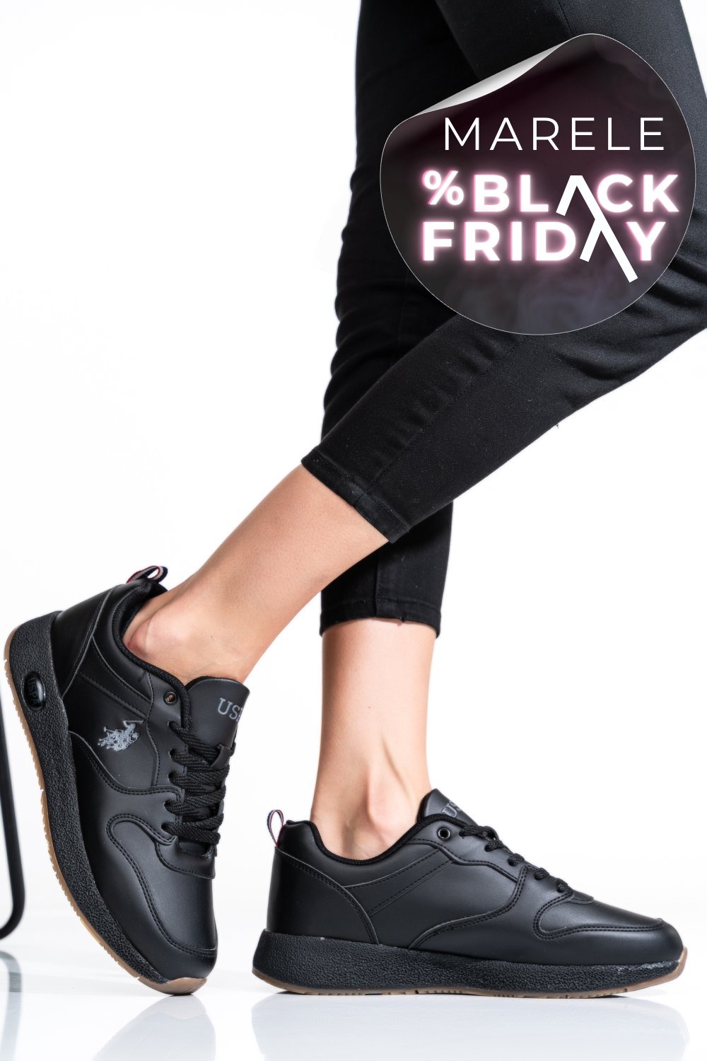 U.S. POLO ASSN, PANTOFI SPORT BLACK ANGEL-WMN