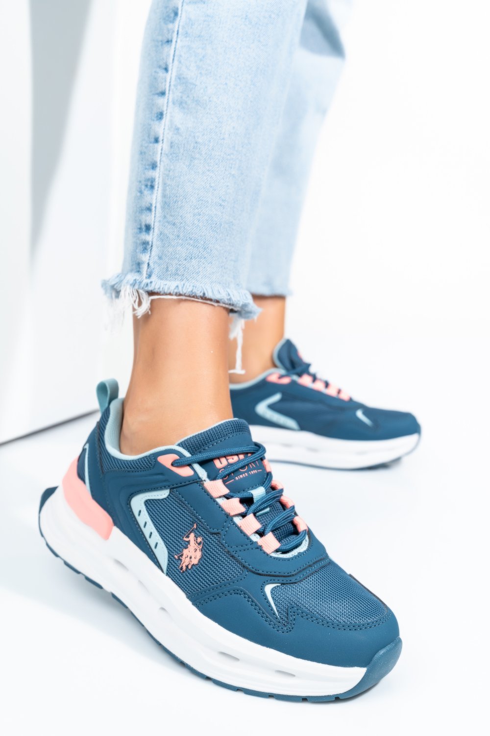 U.S. POLO ASSN, PANTOFI SPORT NAVY PINK