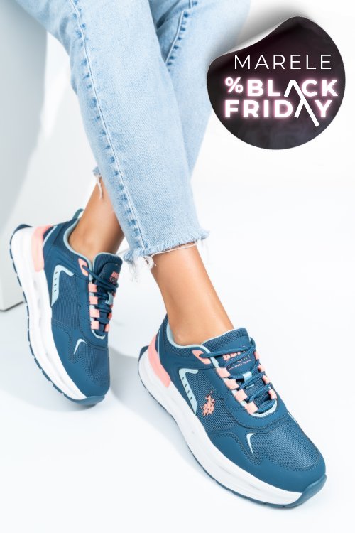 U.s. polo assn, pantofi sport navy pink