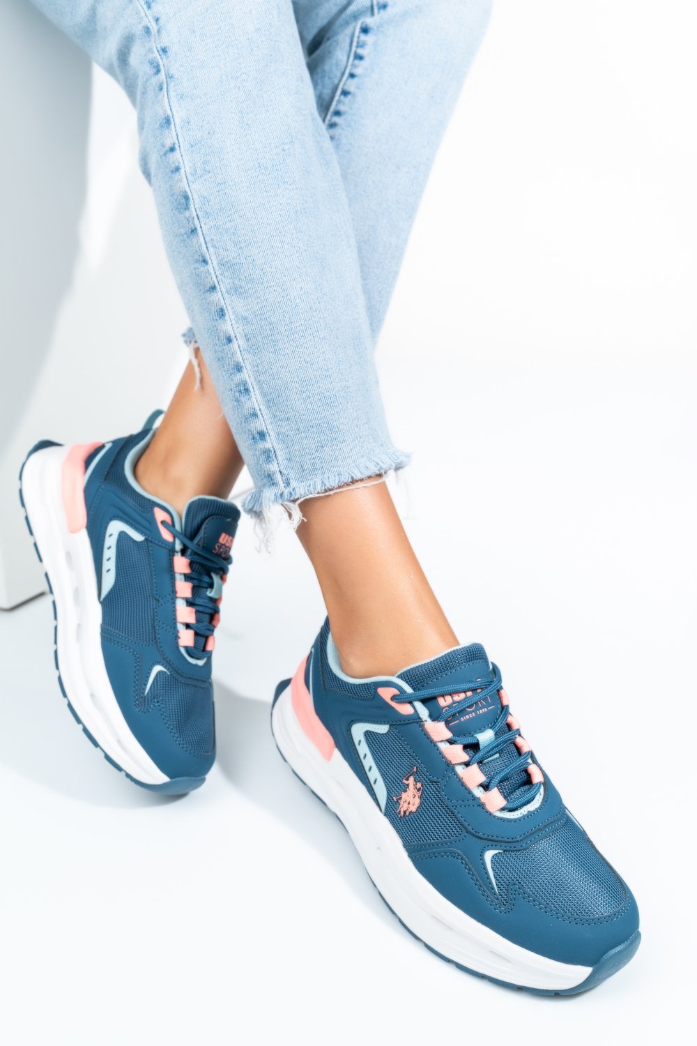 U.S. POLO ASSN, PANTOFI SPORT NAVY PINK