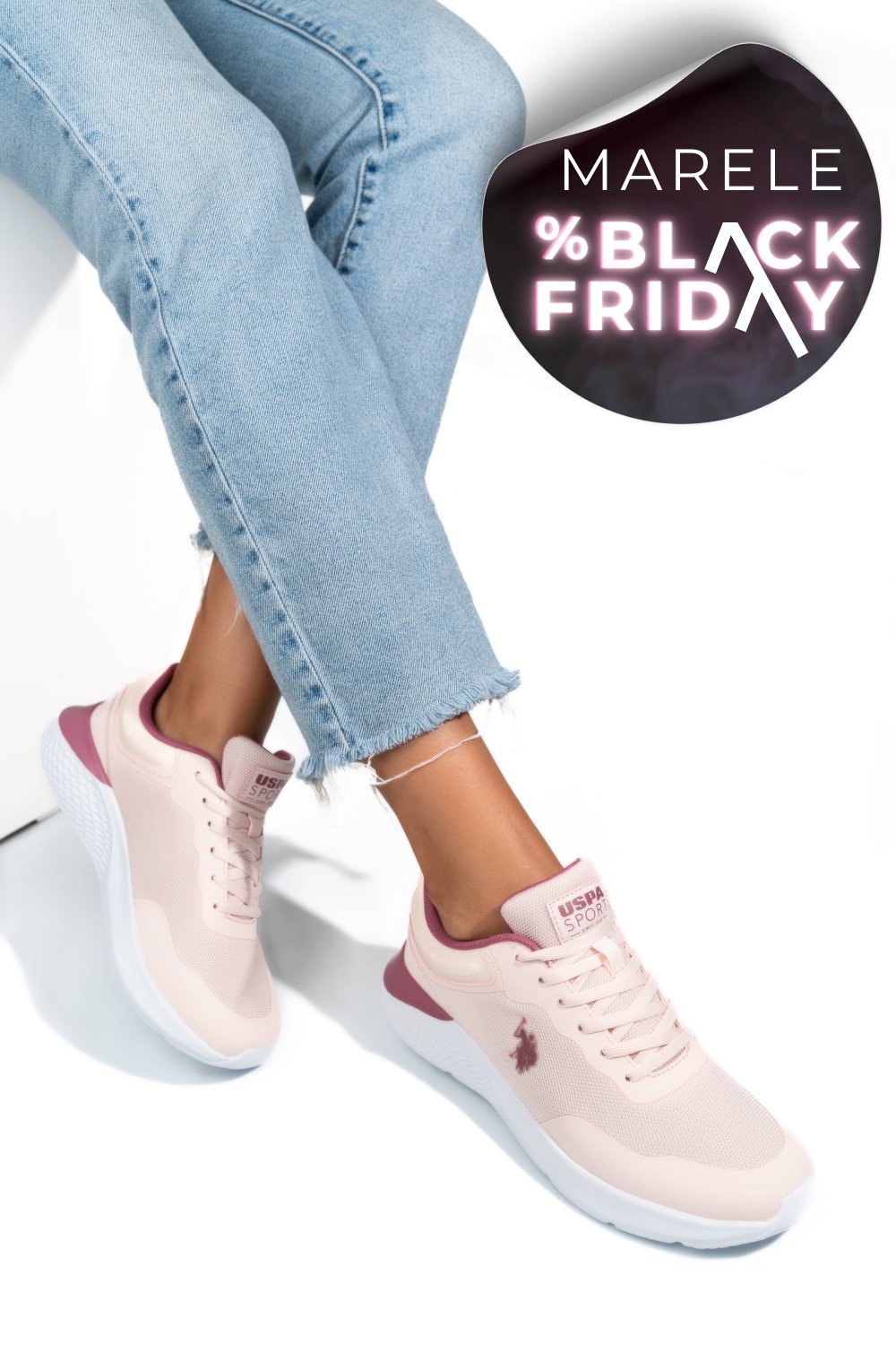 U.S. POLO ASSN, PANTOFI SPORT PINK BELFAST