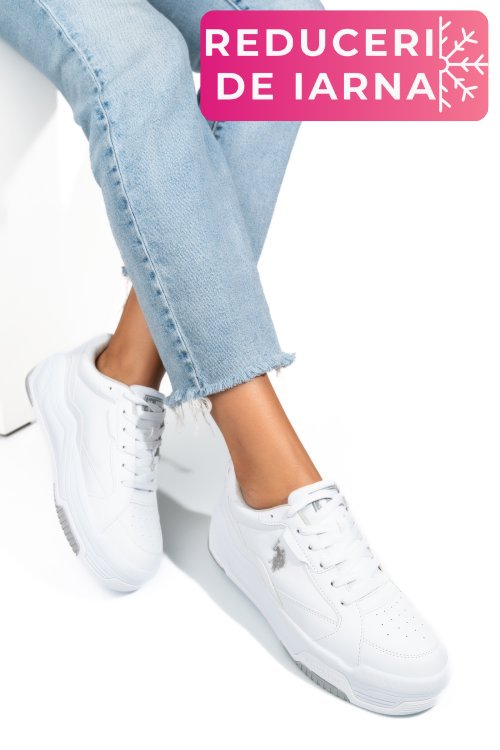U.s. polo assn, pantofi sport white grey judy