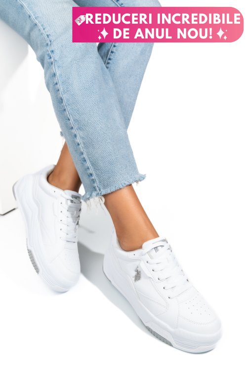 U.s. polo assn, pantofi sport white grey judy