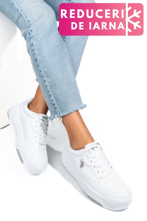 U.s. polo assn, pantofi sport white grey judy