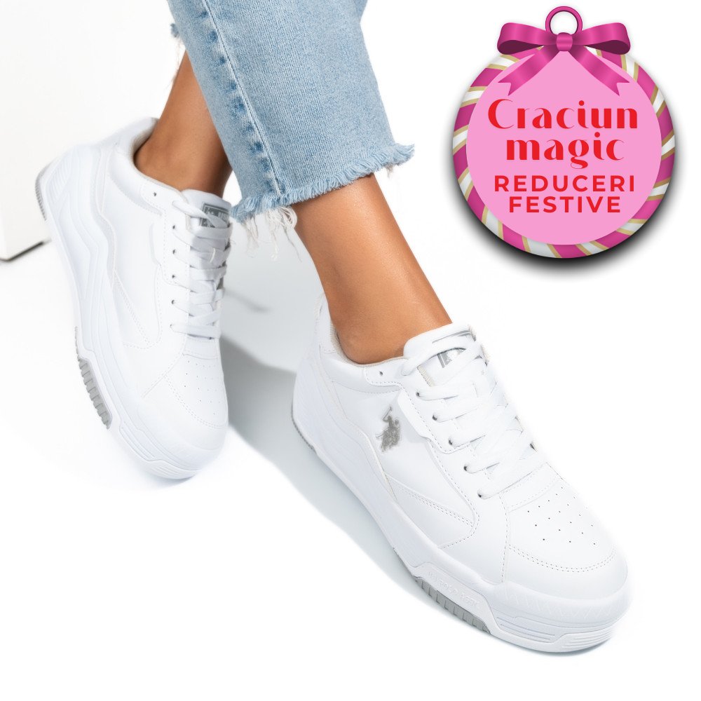 U.S. POLO ASSN, PANTOFI SPORT WHITE GREY JUDY