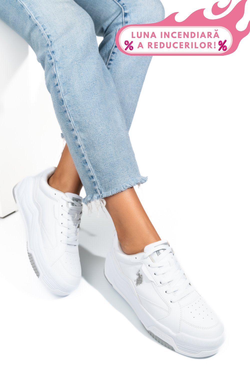 U.S. POLO ASSN, PANTOFI SPORT WHITE GREY JUDY