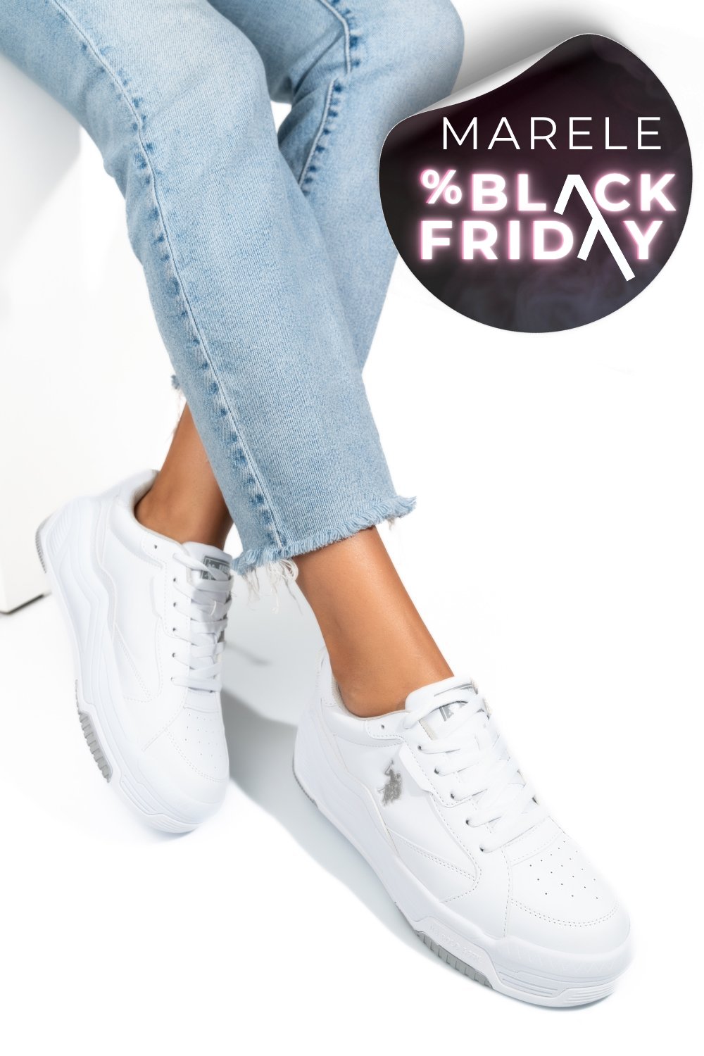 U.S. POLO ASSN, PANTOFI SPORT WHITE GREY JUDY