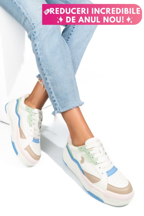 U.s. polo assn, pantofi sport beyge orange judy