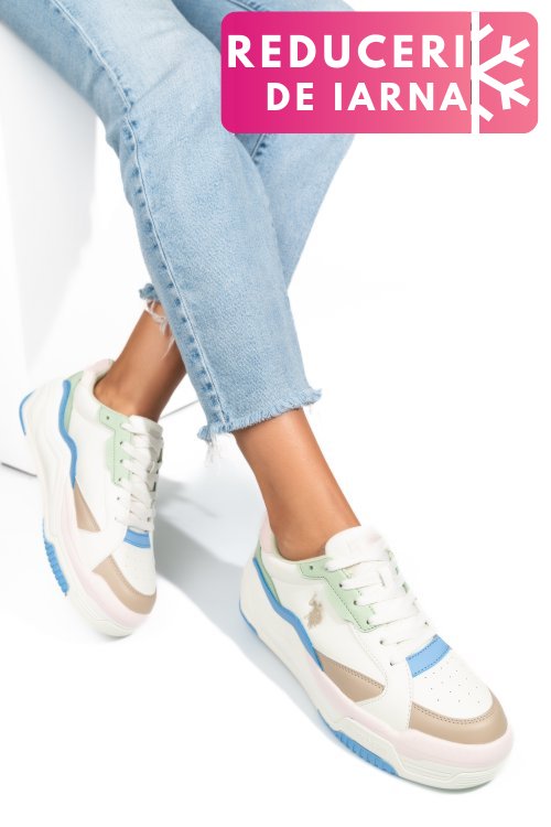 U.s. polo assn, pantofi sport beyge orange judy