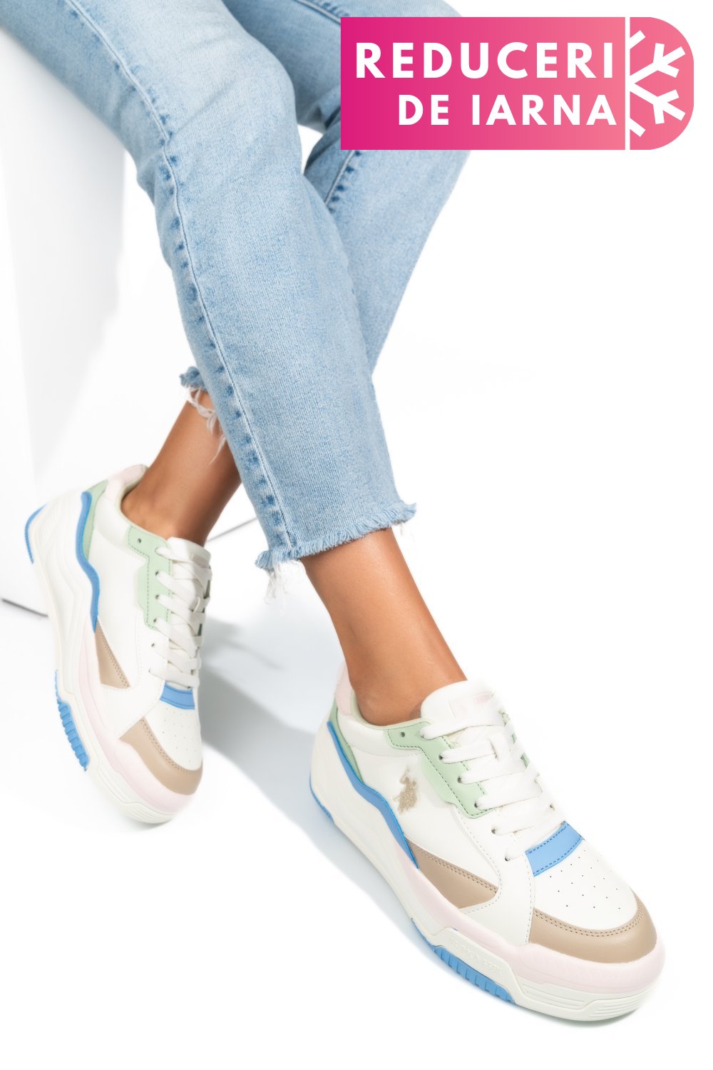 U.S. POLO ASSN, PANTOFI SPORT BEYGE ORANGE JUDY