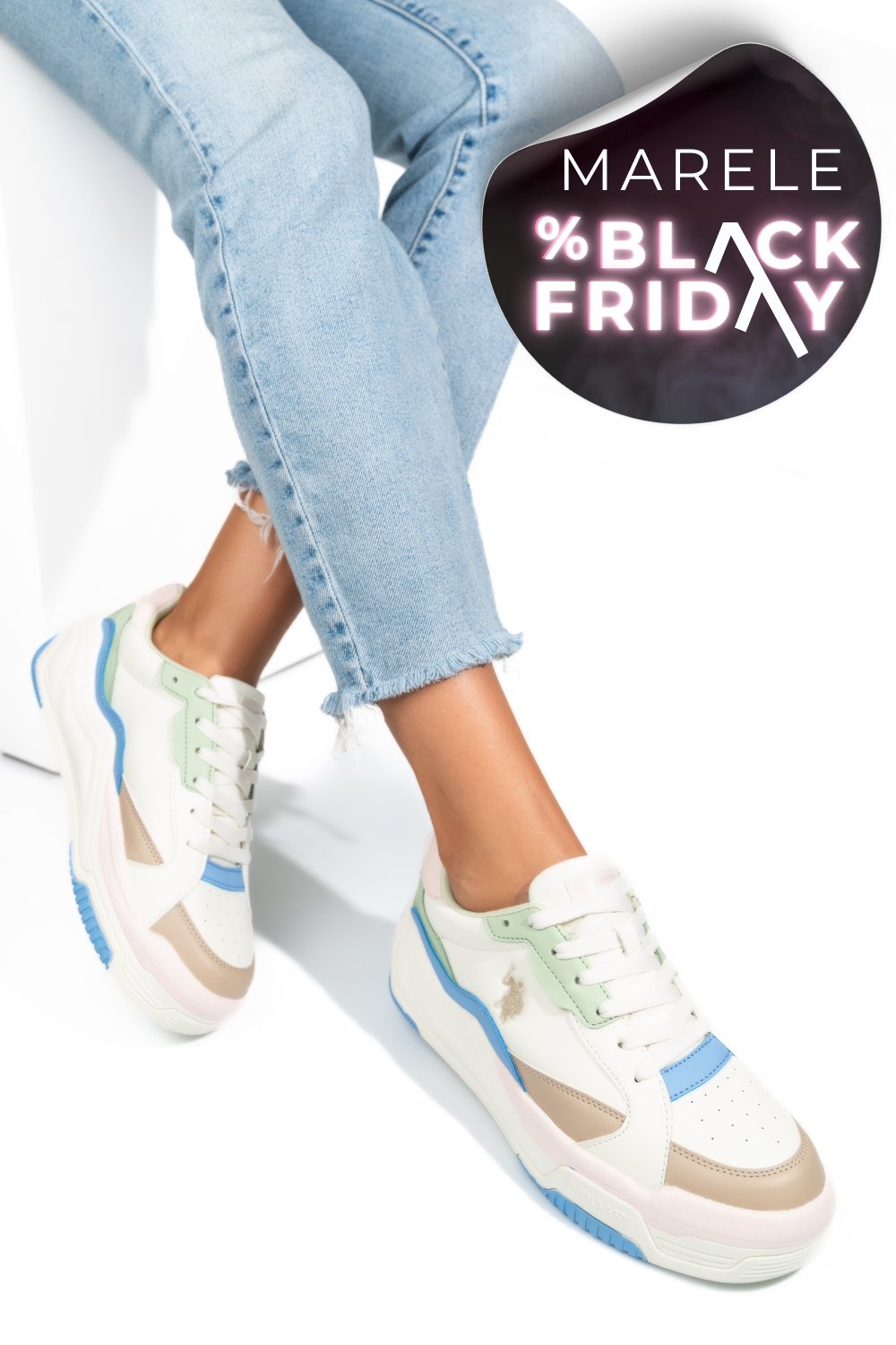 U.S. POLO ASSN, PANTOFI SPORT BEYGE ORANGE JUDY