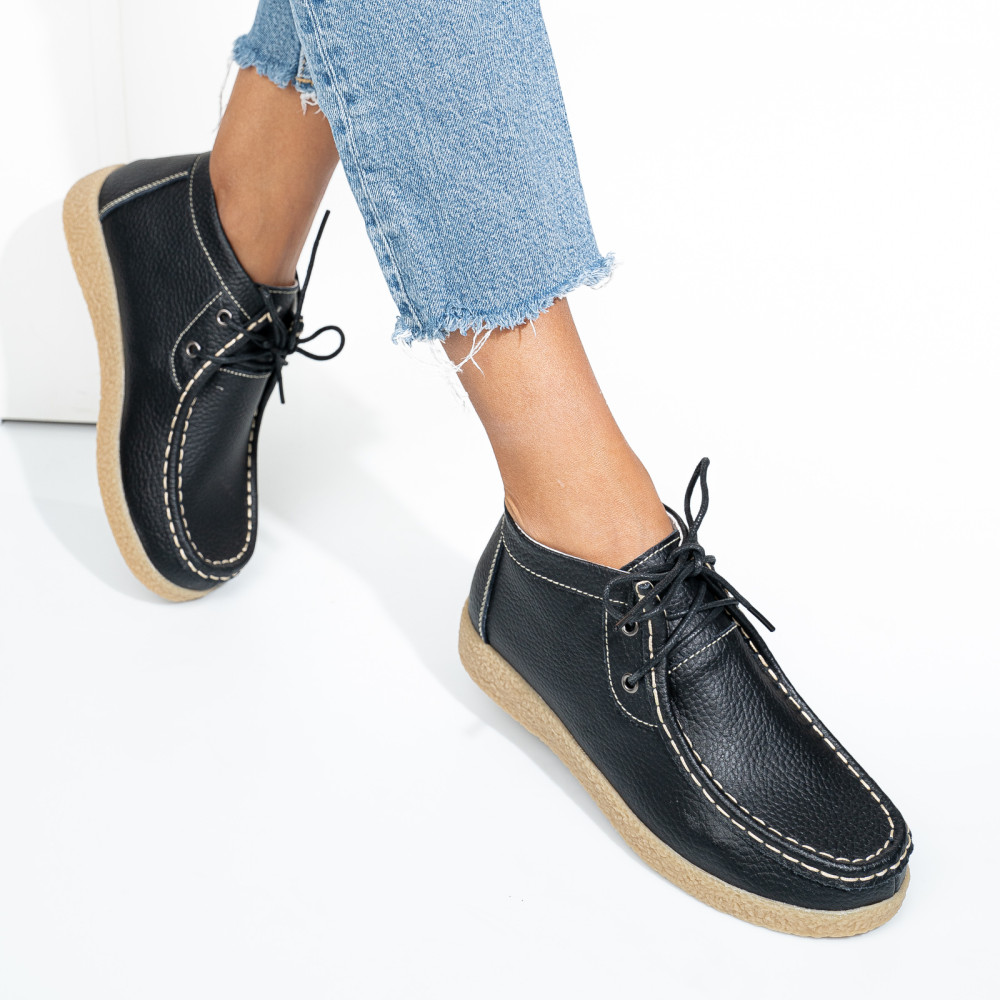 GHETE NEGRE PIELE NATURALA WSPK212A