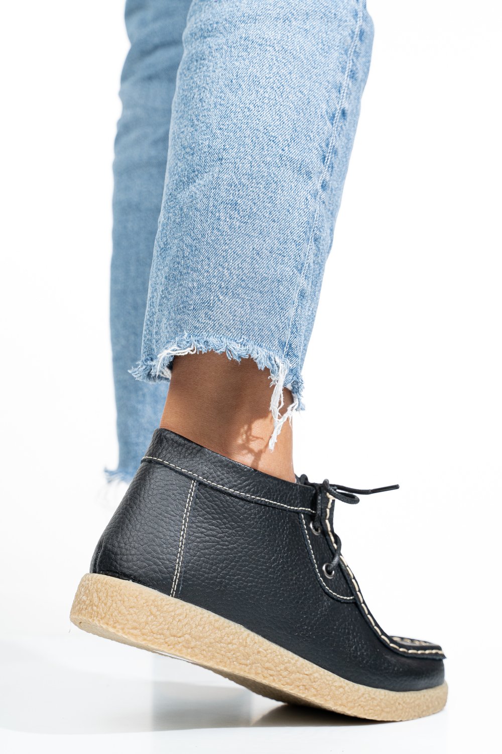 GHETE NEGRE PIELE NATURALA WSPK212A