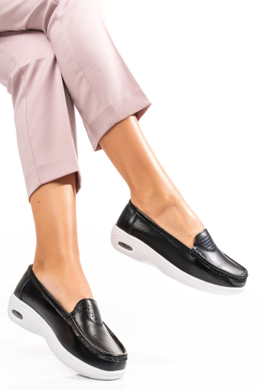 ESPADRILE BLACK WHITE PIELE NATURALA YSPXR003