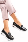 ESPADRILE BLACK WHITE PIELE NATURALA YSPXR003