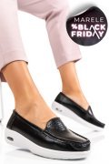 ESPADRILE BLACK WHITE PIELE NATURALA YSPXR003