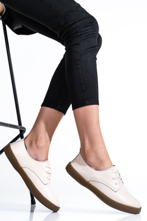 Pantofi bej piele naturala 2sp05