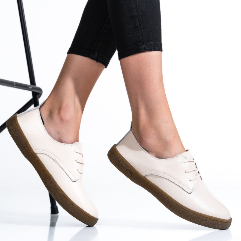PANTOFI BEJ PIELE NATURALA 2SP05