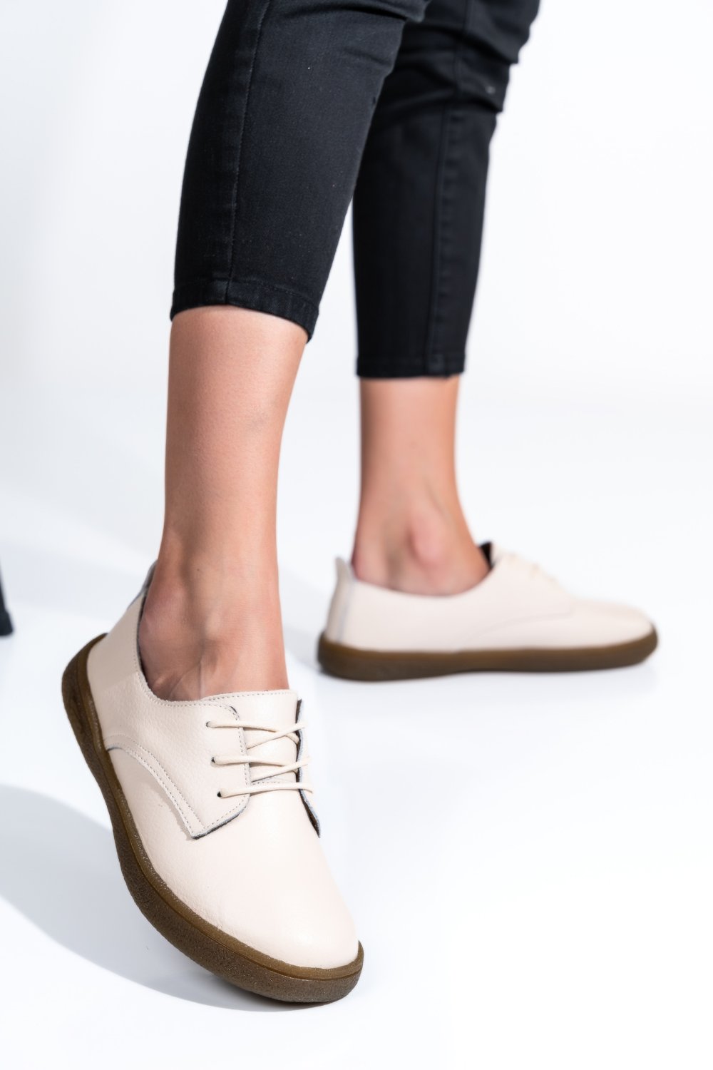 PANTOFI BEJ PIELE NATURALA 2SP05