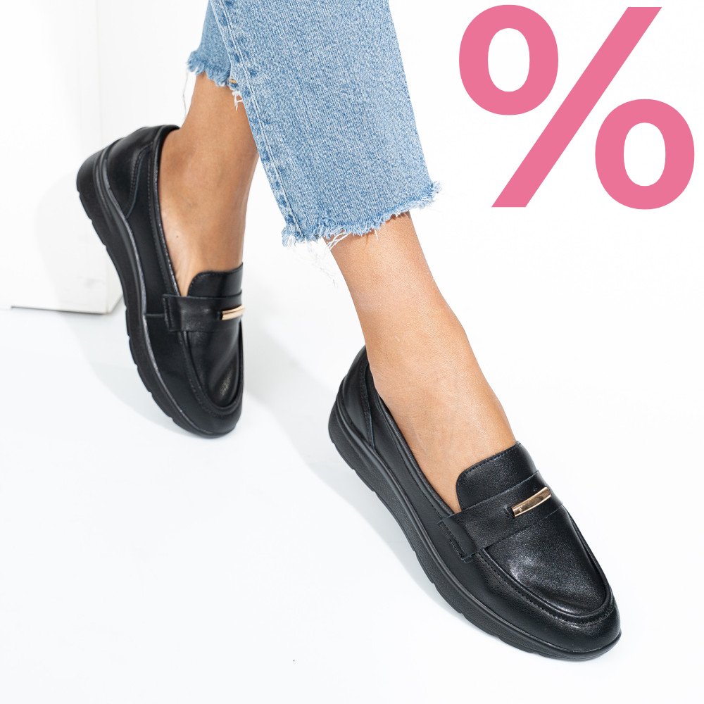 MOCASINI NEGRI PIELE NATURALA QSPL793