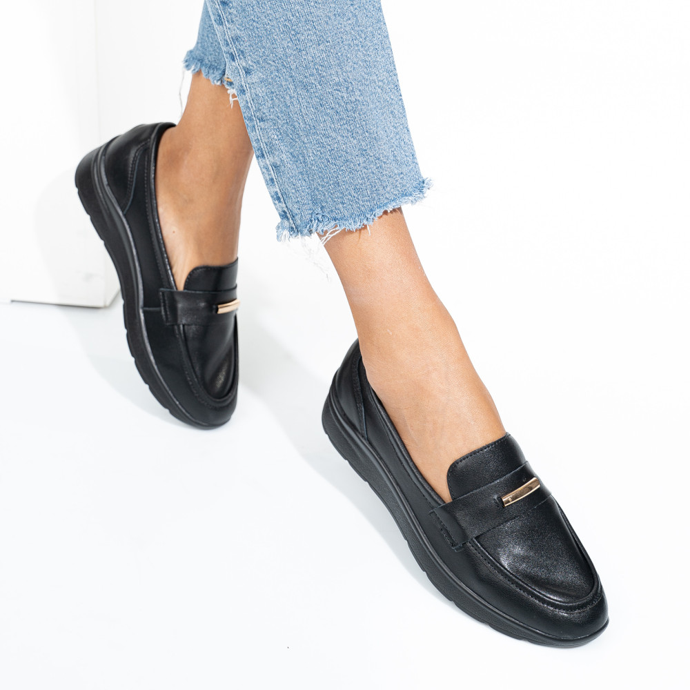 MOCASINI NEGRI PIELE NATURALA QSPL793