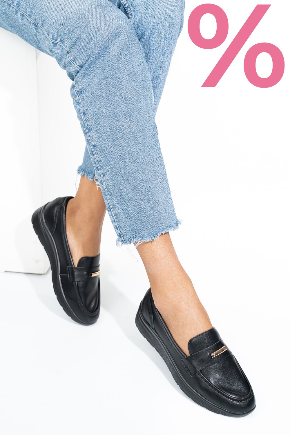 MOCASINI NEGRI PIELE NATURALA QSPL793