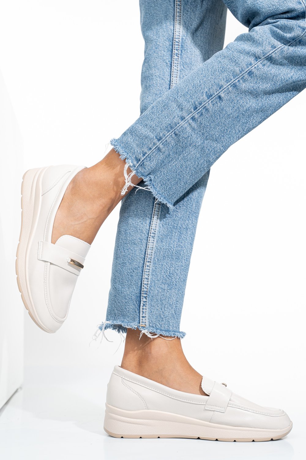 MOCASINI BEJ PIELE NATURALA QSPL793