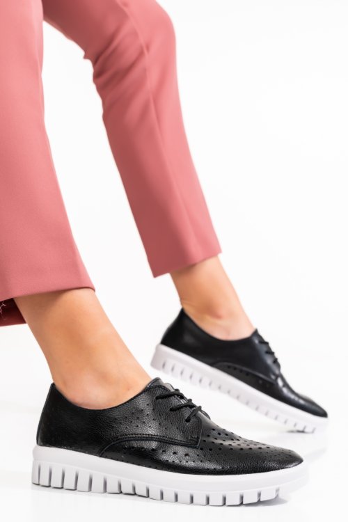 Pantofi sport black piele naturala jspy7863