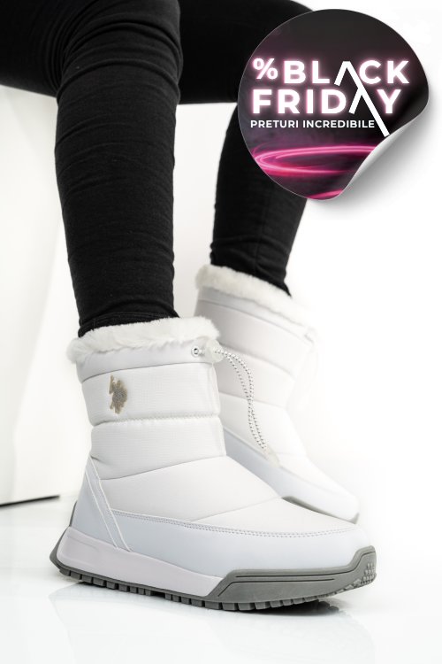 U.s. polo assn, ghete dama white rainy