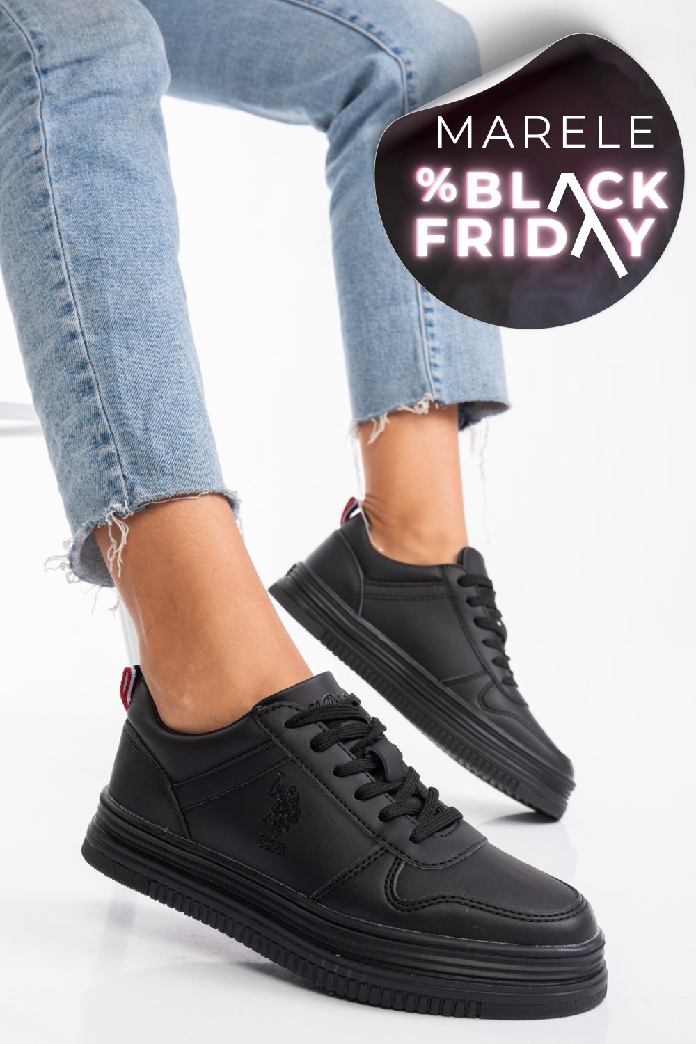 U.S. POLO ASSN, PANTOFI SPORT BLACK SURI-1PR