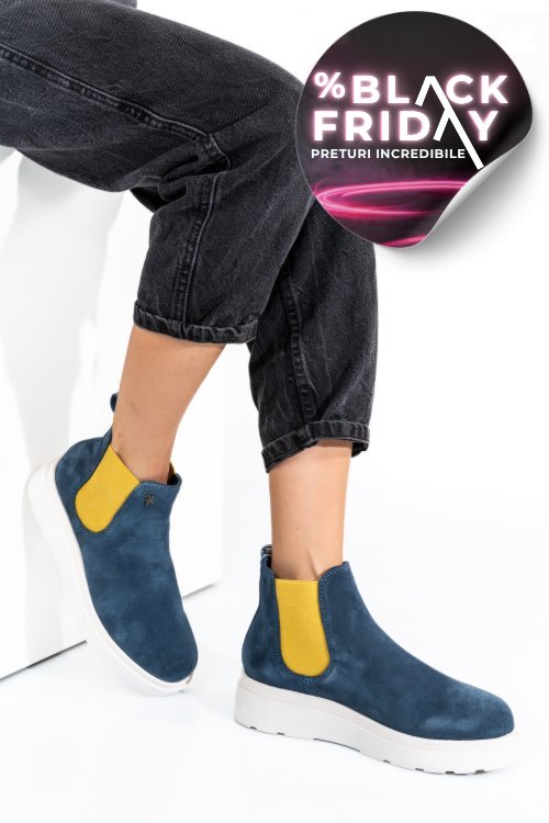 U.s. polo assn, ghete dama navy yellow penny004