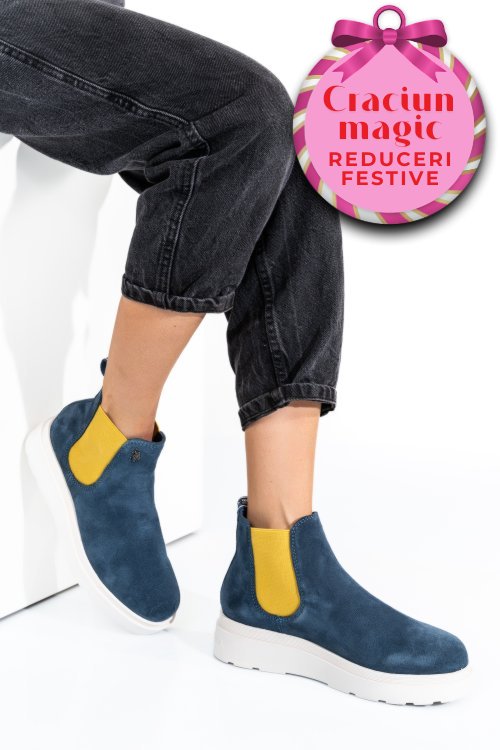 U.s. polo assn, ghete dama navy yellow penny004