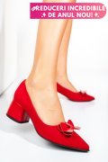 PANTOFI ROSII PIELE NATURALA INTOARSA 1PC456