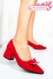 Pantofi rosii piele naturala intoarsa 1pc456