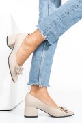 PANTOFI BEJ PIELE NATURALA 1PC456
