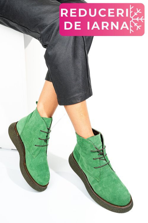 Ghete verzi piele naturala intoarsa 2pc22832sp