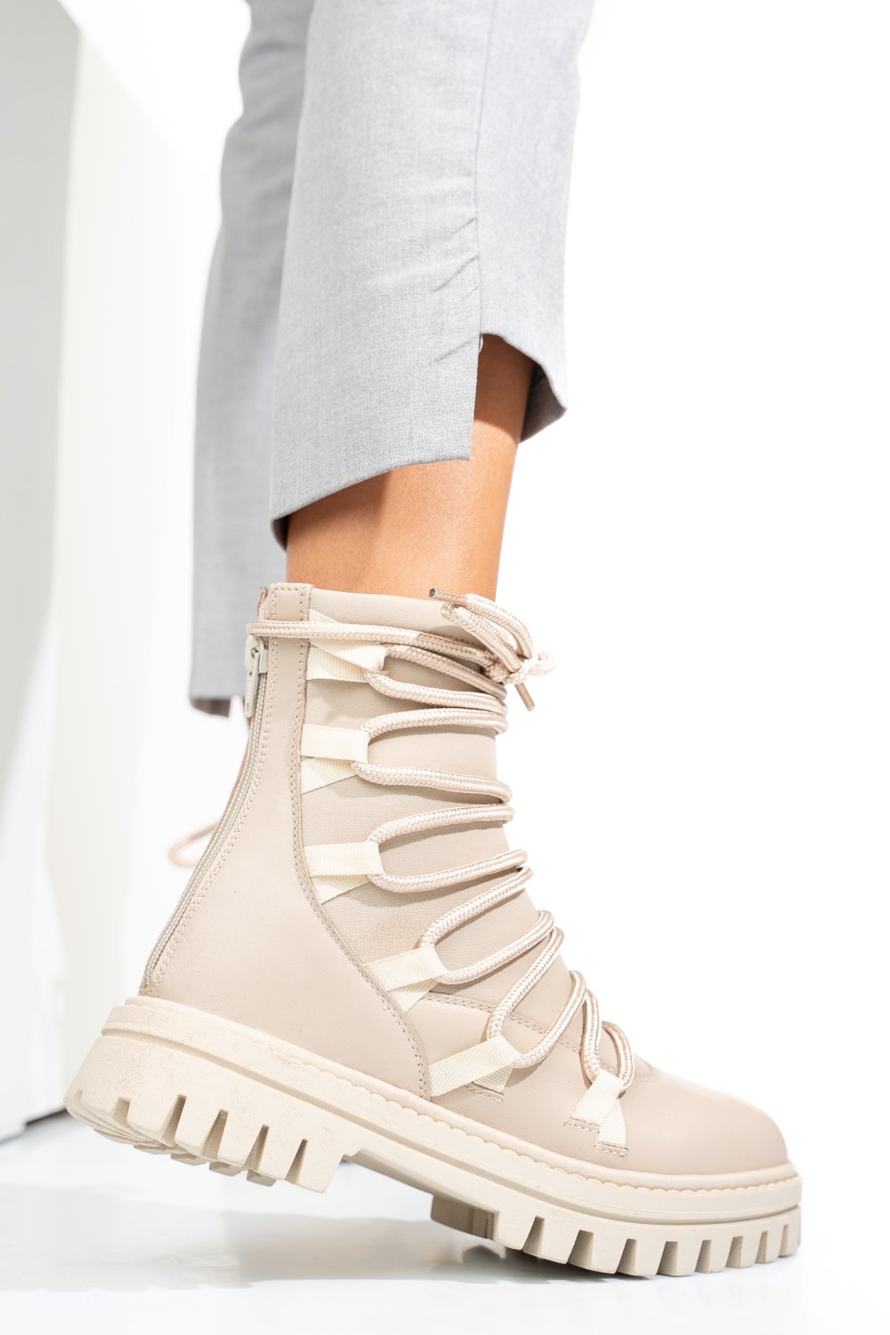 GHETE CREM PIELE NATURALA 2S7744E