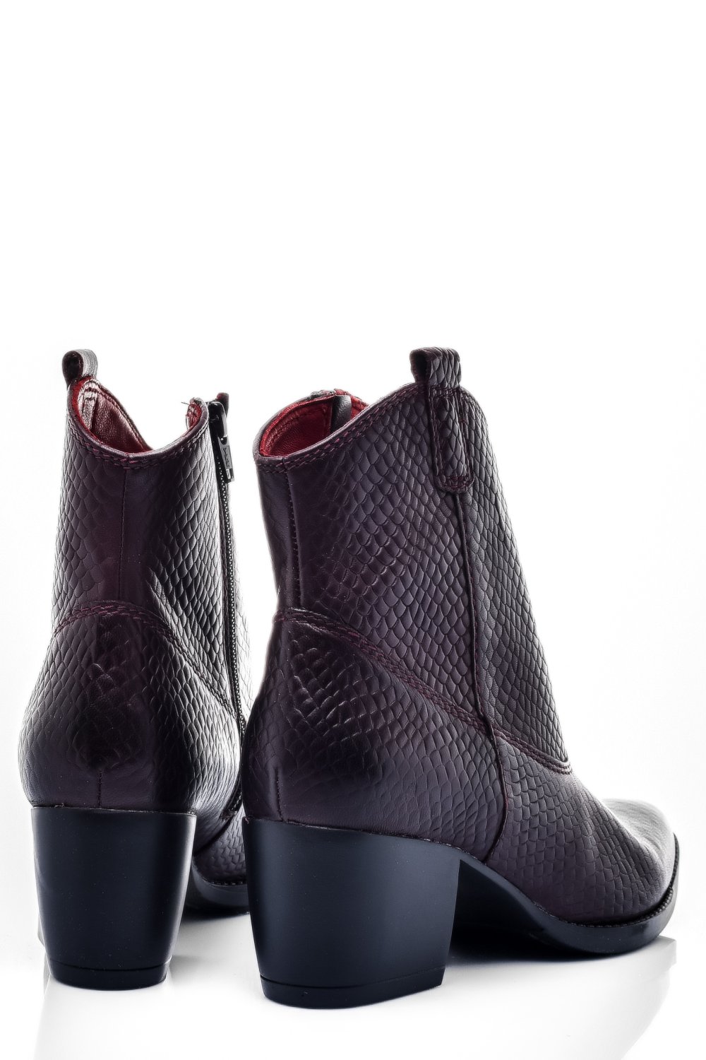 BOTINE DAMA CU TOC MIC PIELE NATURALA BORDO SNK WS77H-224H25
